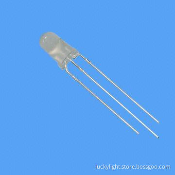 3mm Round Bi-color 3-pin Lamp LED, Yellow 590nm, Yellow Green 570nm